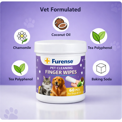 Pet cleaning finger wet wipes