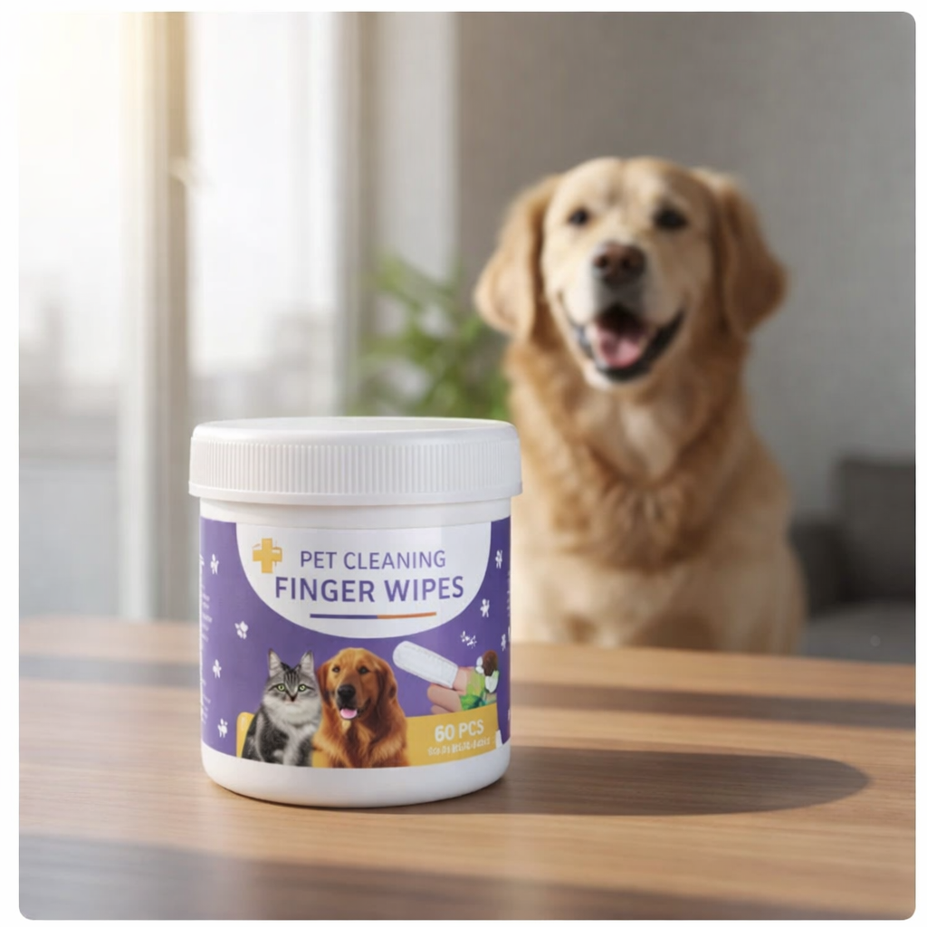 Pet cleaning finger wet wipes