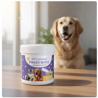 Pet cleaning finger wet wipes